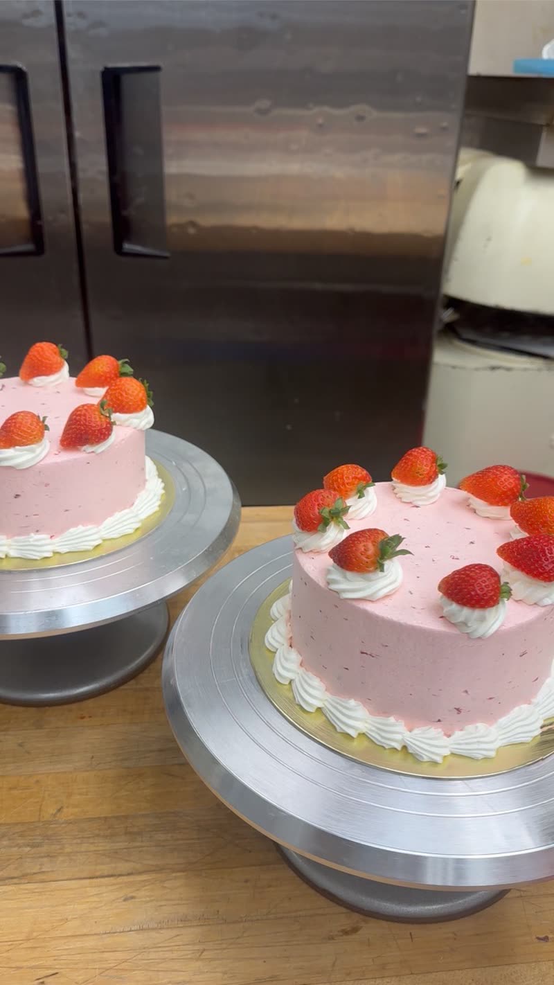 Fresh strawberry cream cakes