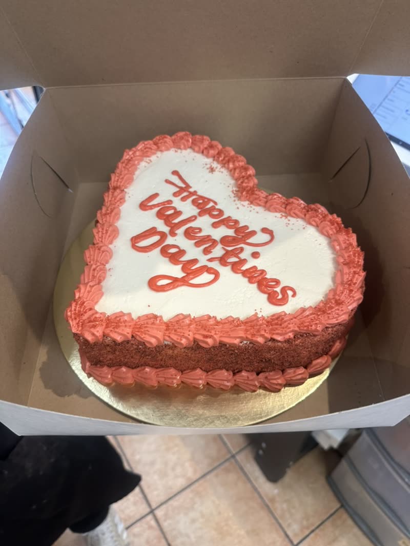 Red velvet Valentine heart cake