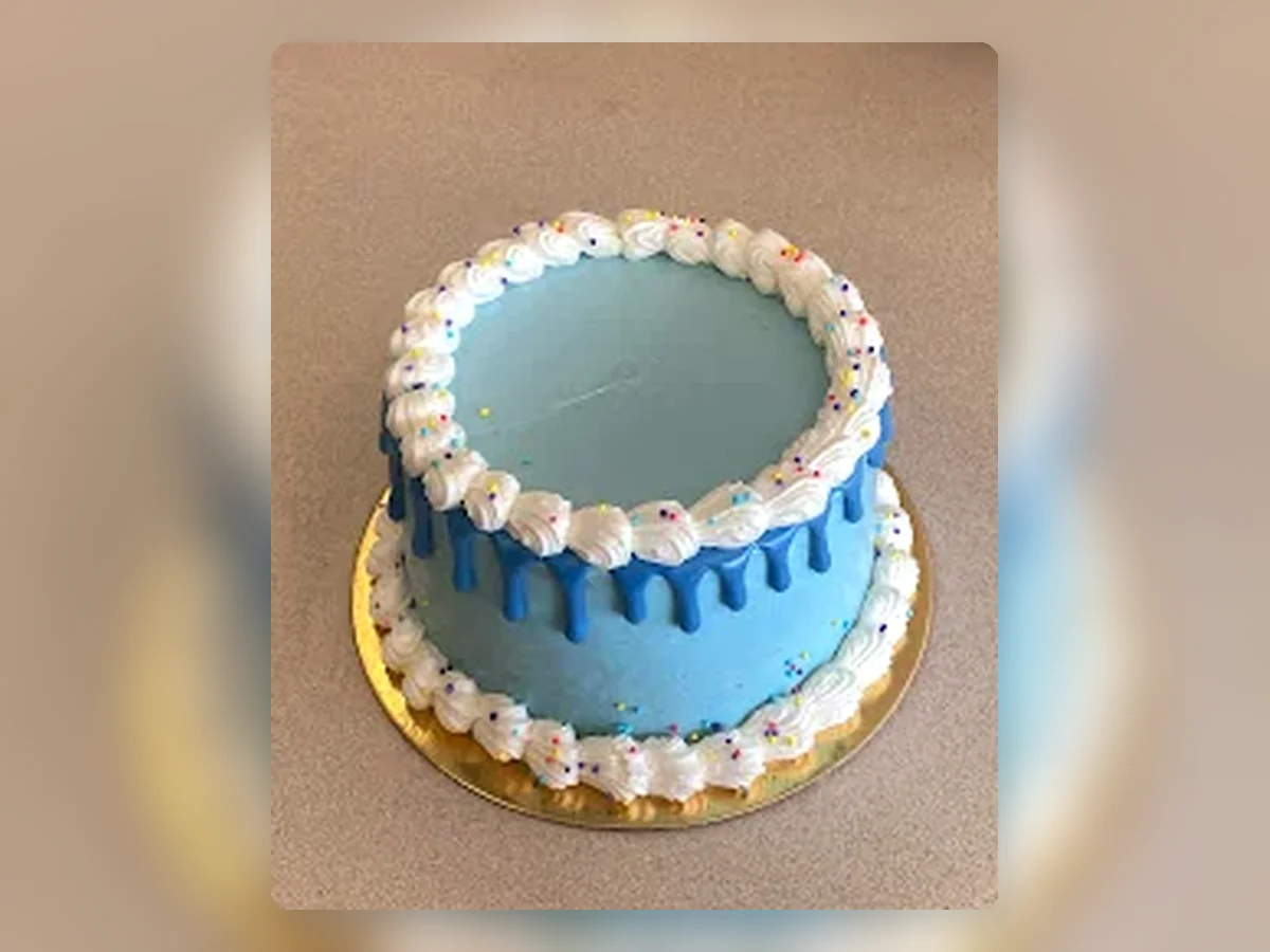 Blue drip celebration cake by Richlea Bakery