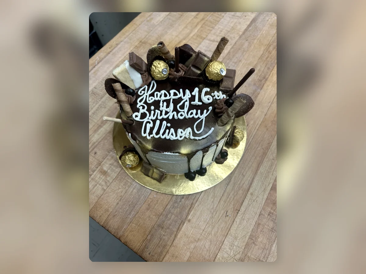Chocolate birthday celebration cake by Richlea Bakery