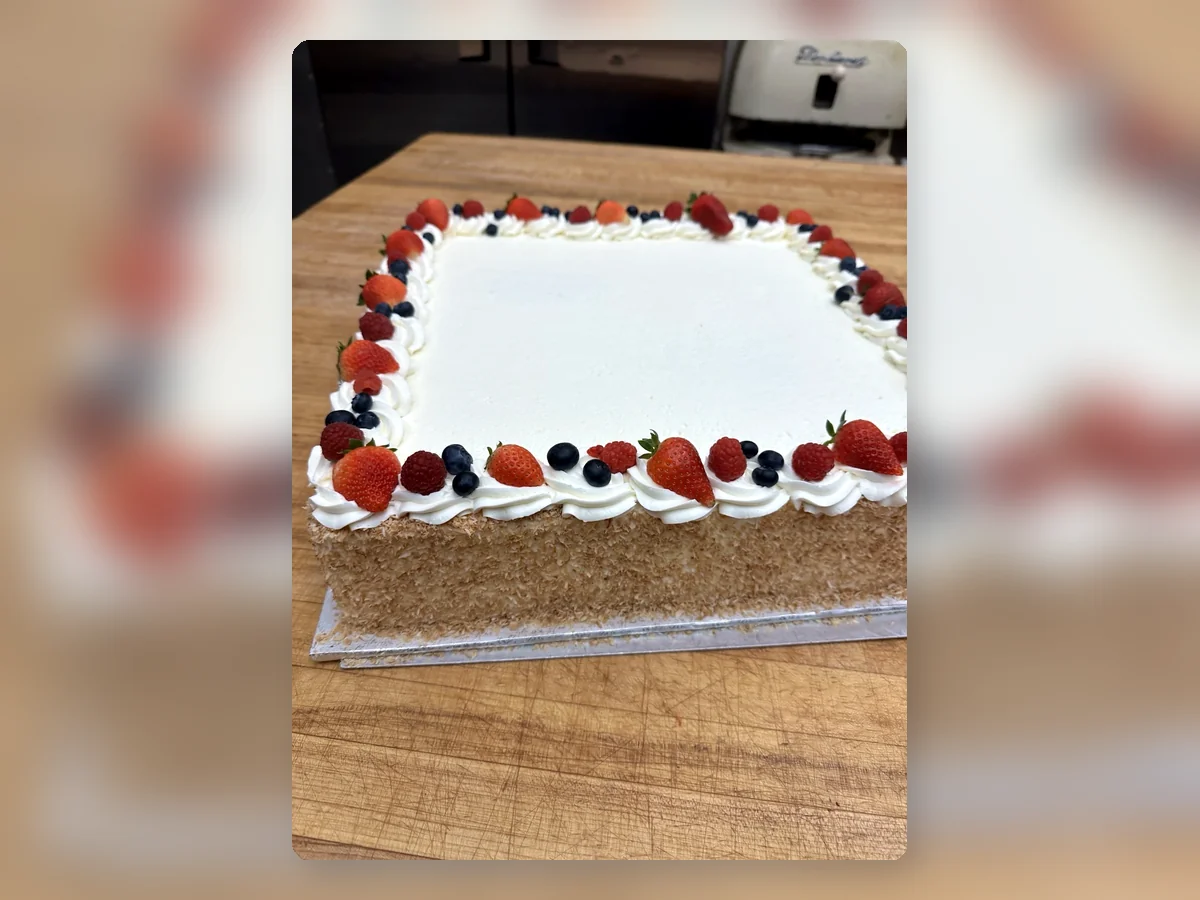 Large fresh berry sheet cake