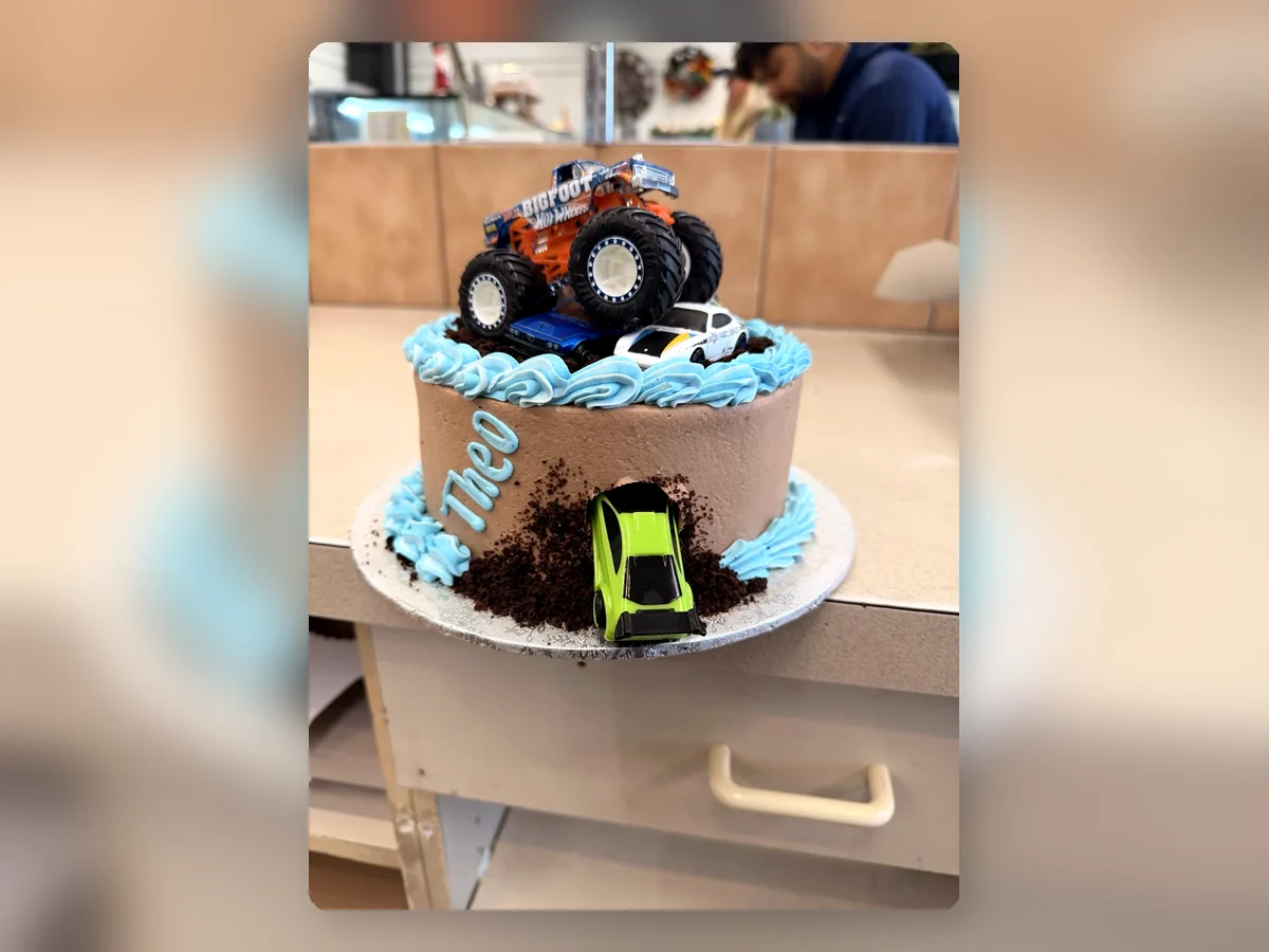 Monster truck themed birthday cake by Richlea Bakery