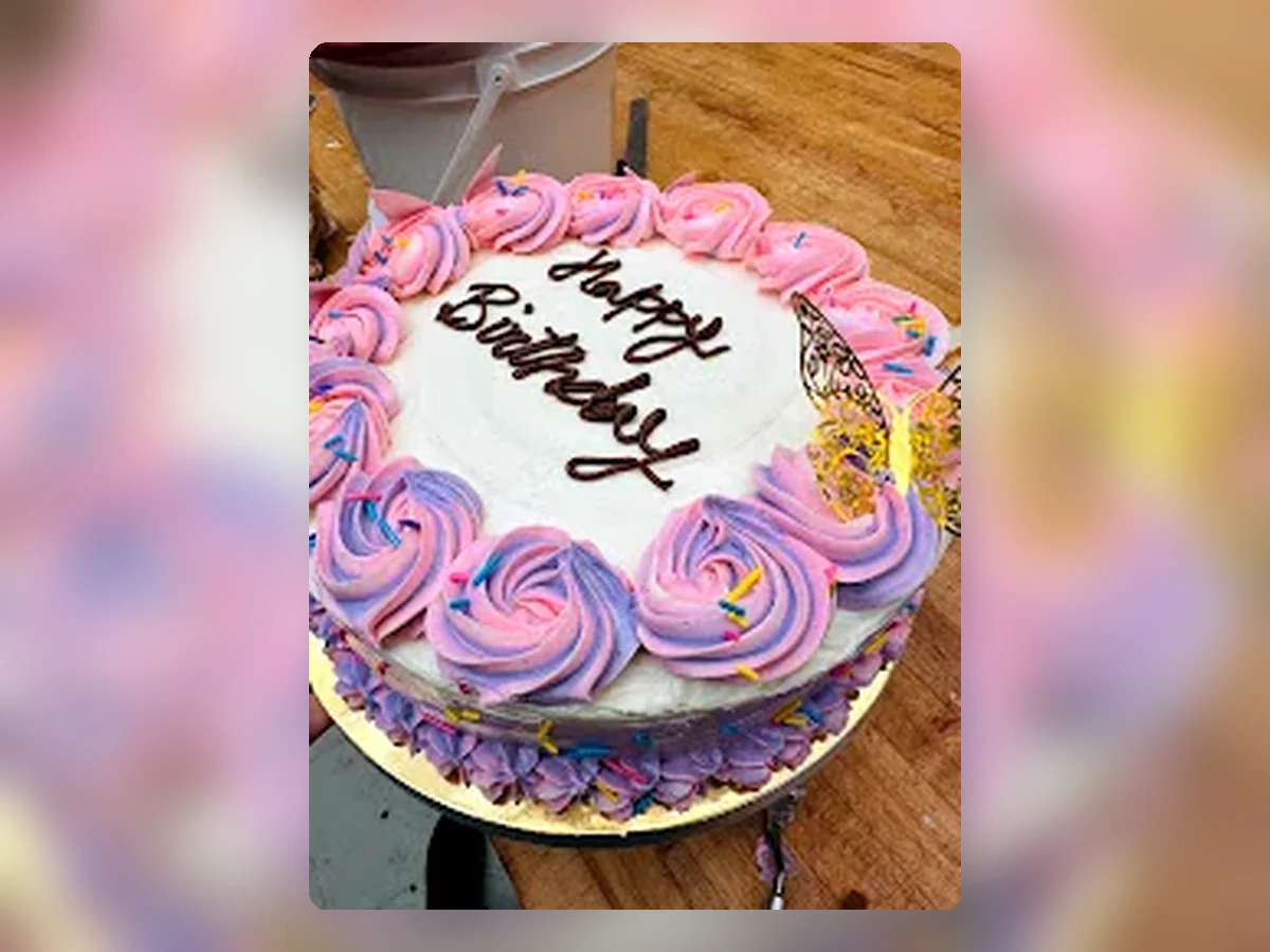 Pastel piped birthday cake by Richlea Bakery