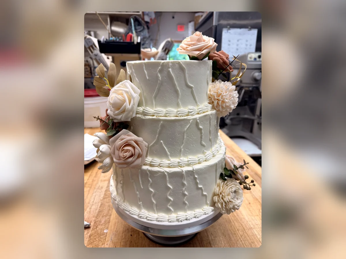 Elegant three-tier floral celebration cake