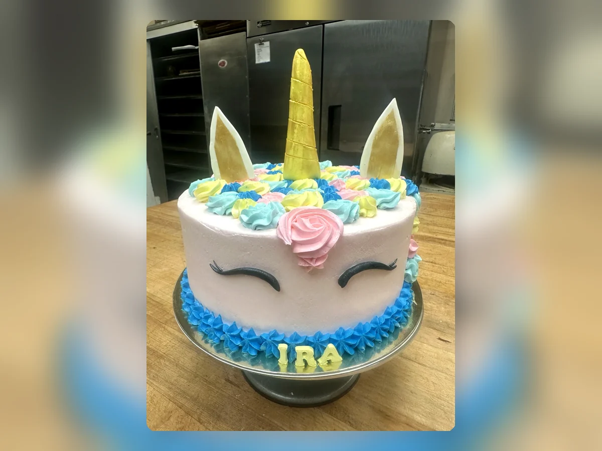 Pastel unicorn birthday cake by Richlea Bakery