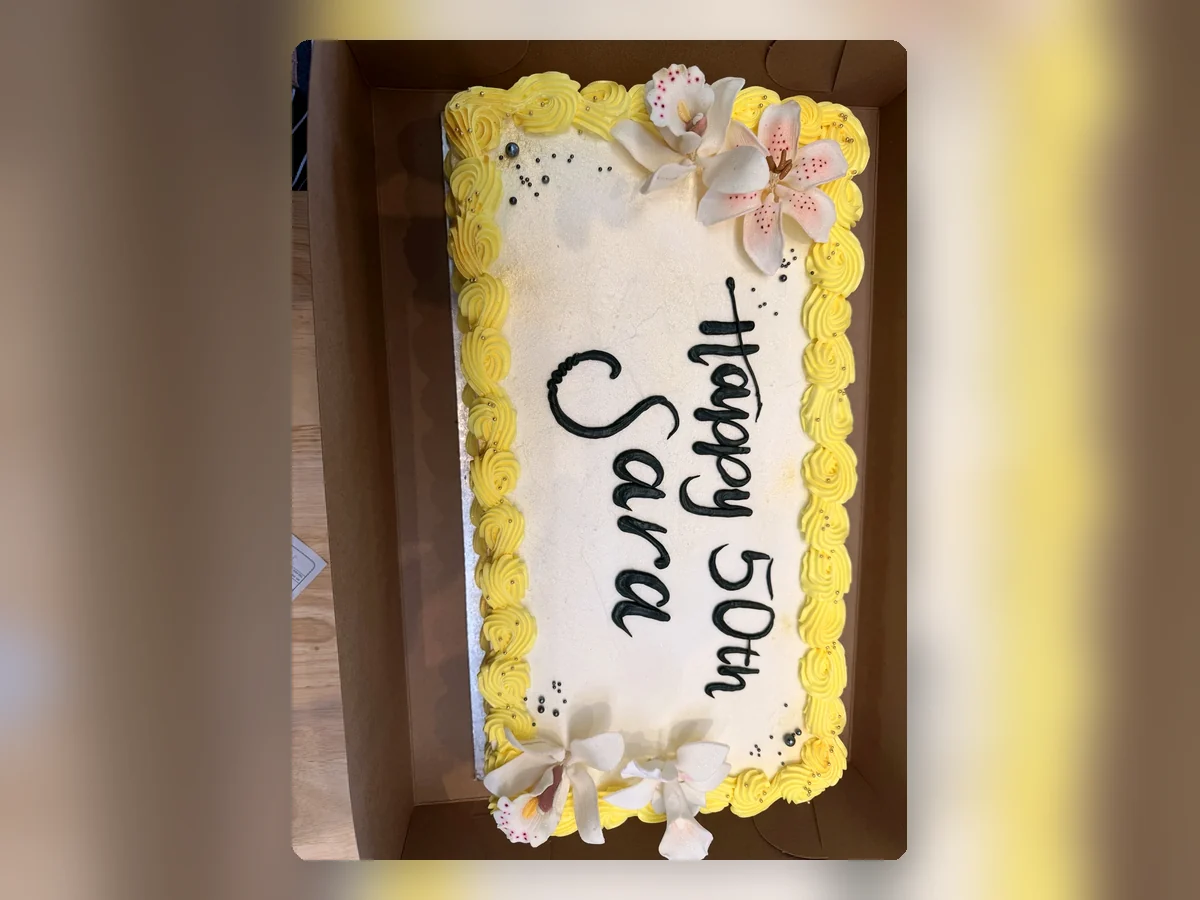 Large floral sheet cake by Richlea Bakery