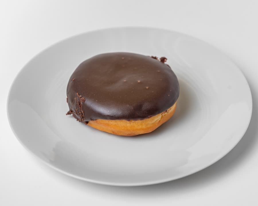 Boston cream donut with chocolate topping