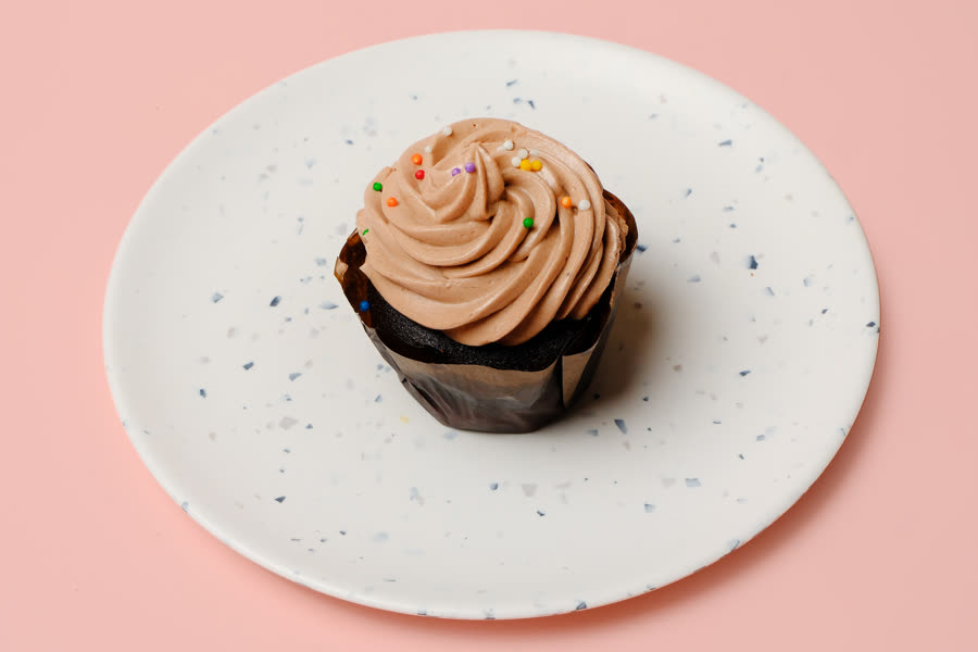 Chocolate cupcake with buttercream swirl