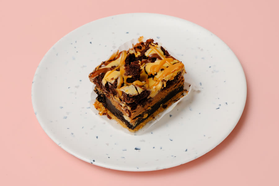 Layered peanut stacked brownie