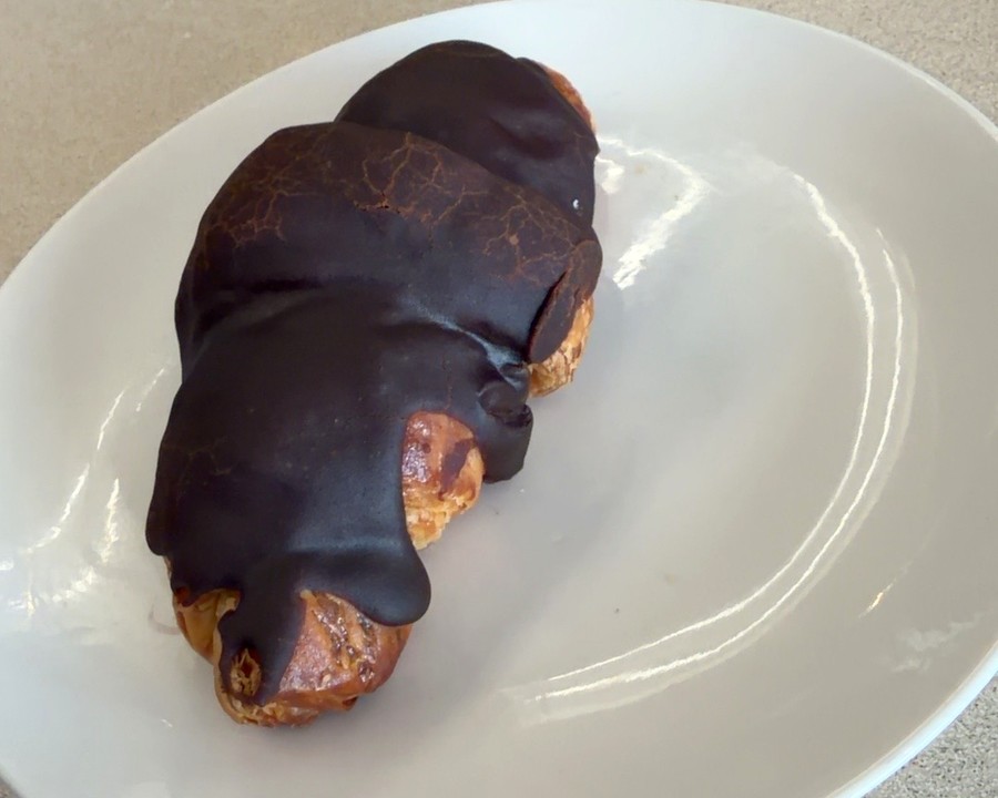 Richlea Bakery chocolate croissant with dark chocolate coating